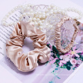 Real 100% silk elastic hair ties Fashionable big size silk hair scrunchies for girls